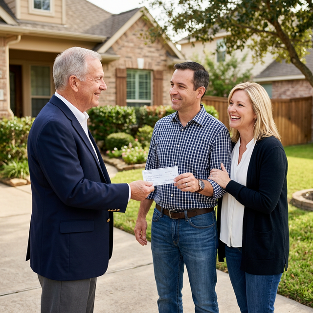 Happy family receiving their unclaimed funds
